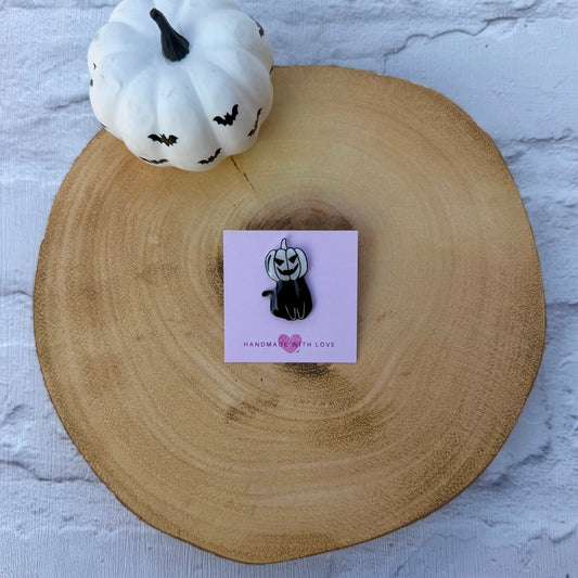 Black Cat Halloween Pin Badges