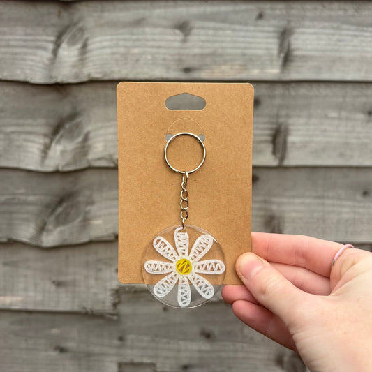 Daisy Flower Keyring
