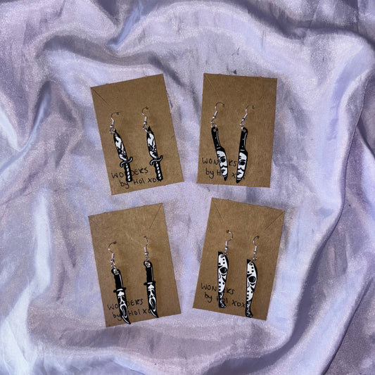 Horror Movie Knife Earrings