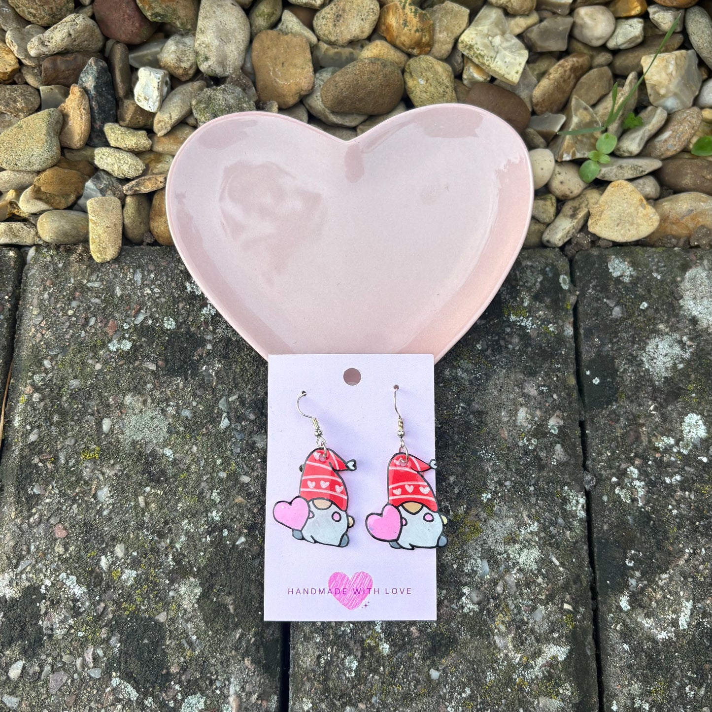 Valentines Gnome Earrings