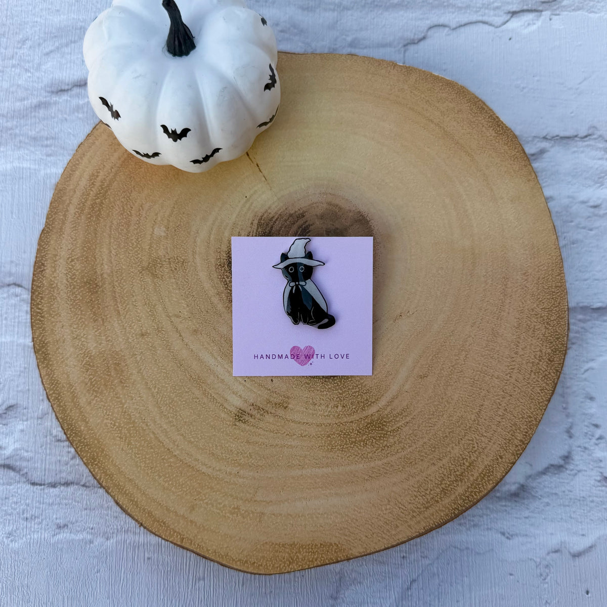 Black Cat Halloween Pin Badges