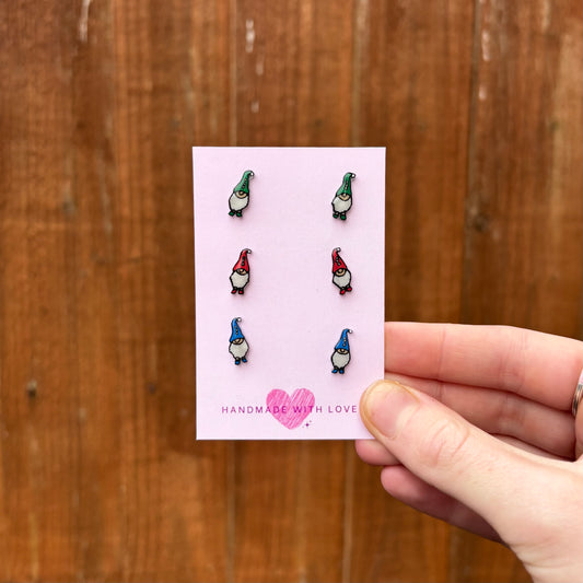 Christmas Gnome Studs
