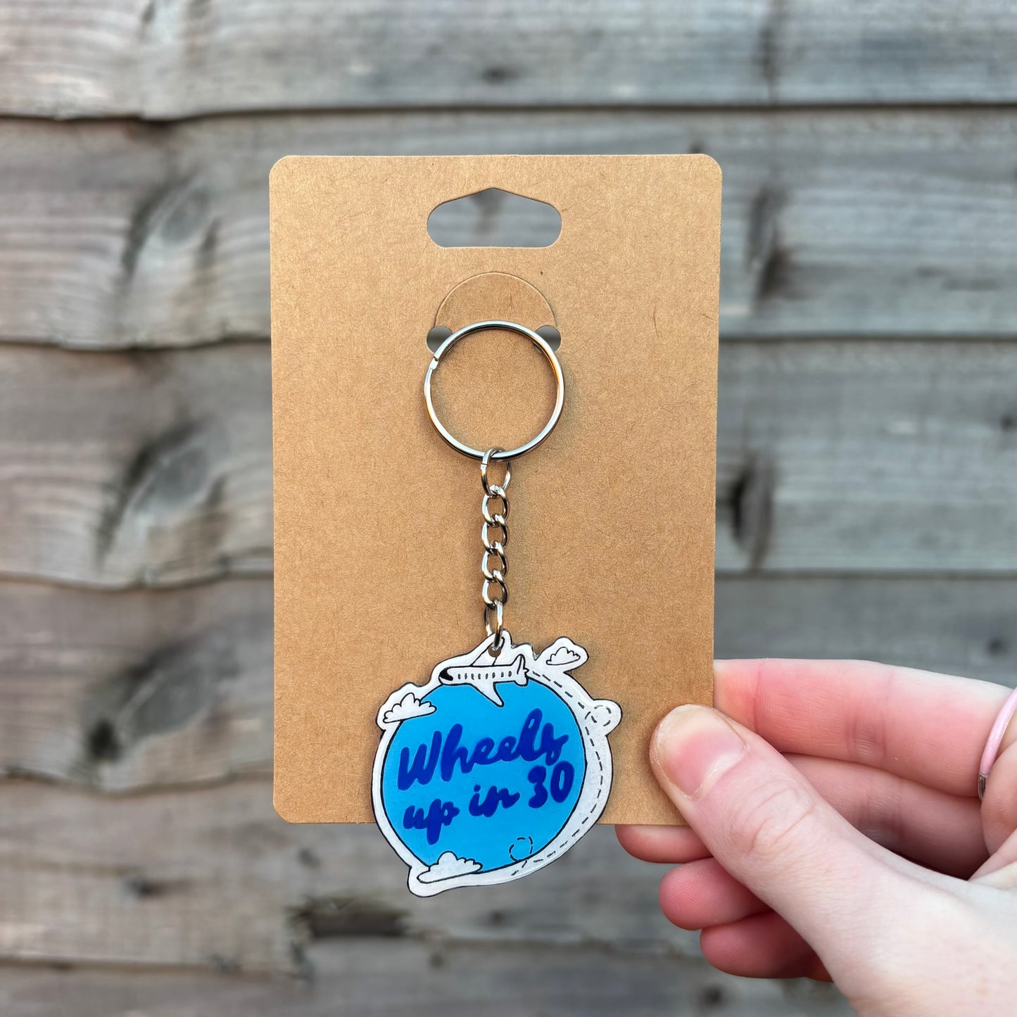 Wheels Up In 30 Keyring