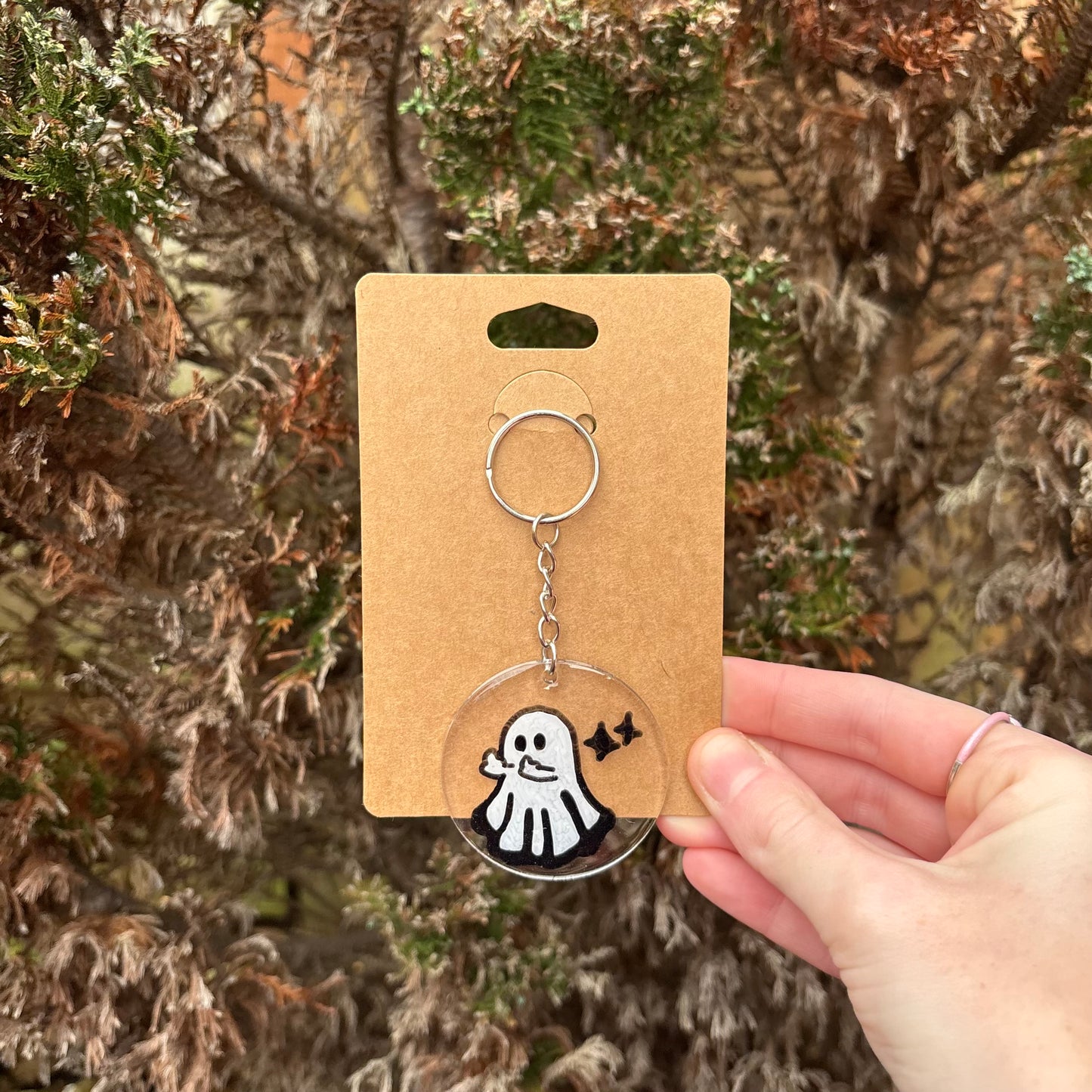 Middle Finger Ghost Keyring