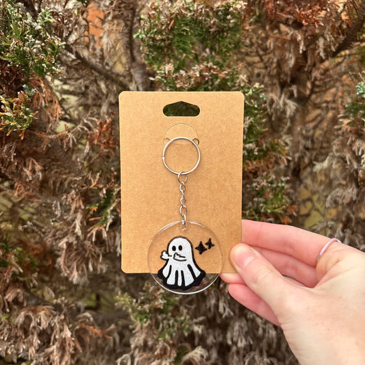 Middle Finger Ghost Keyring