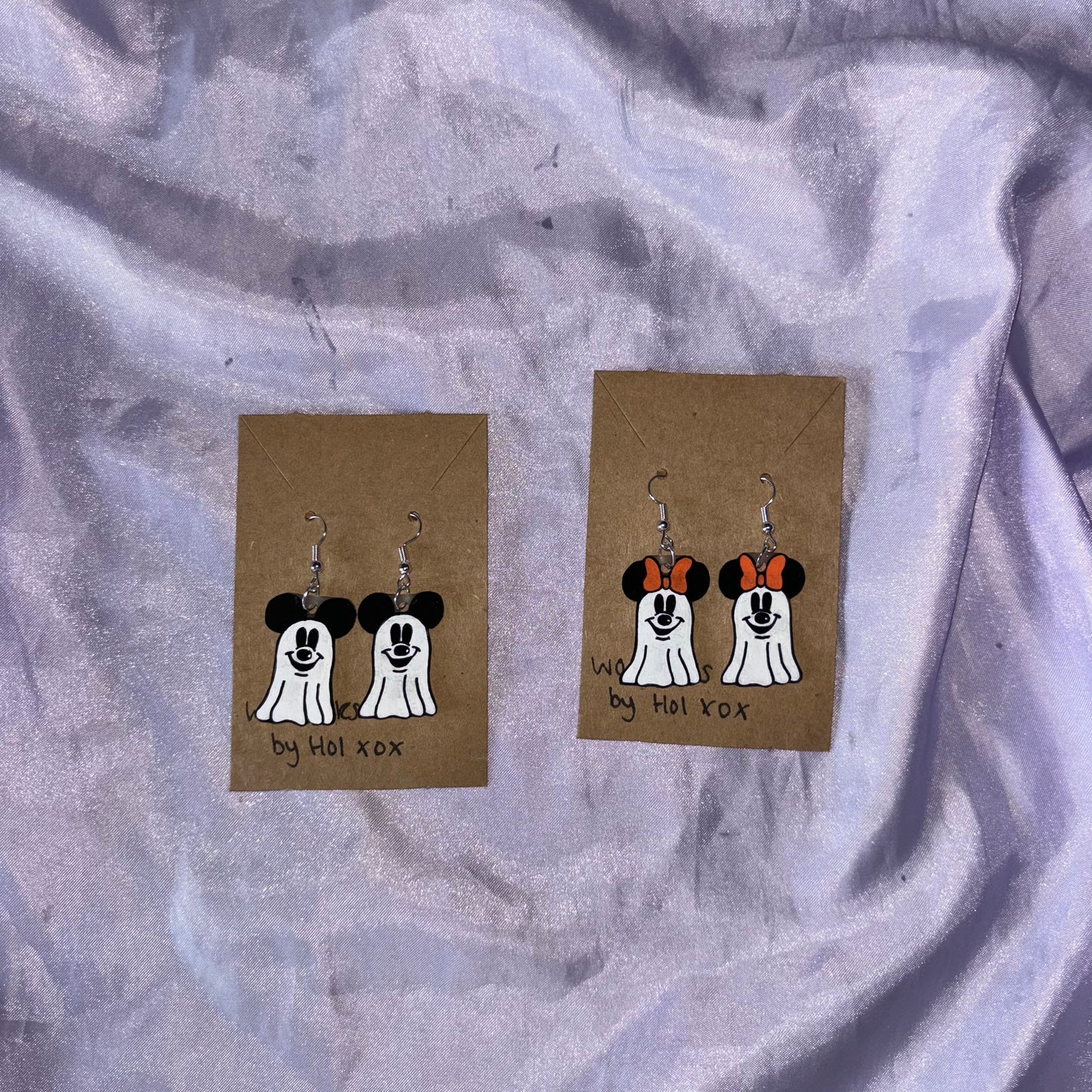 Ghost Mickey&Minnie Earrings