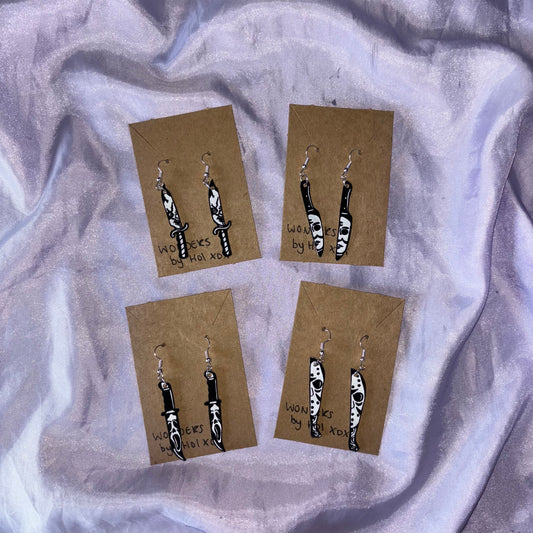 Horror Movie Knife Earrings