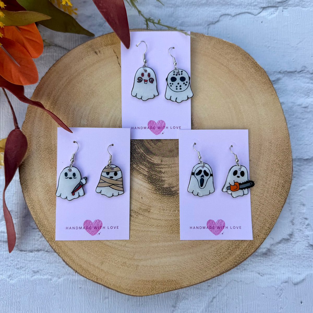 Ghost Horror Character Earrings