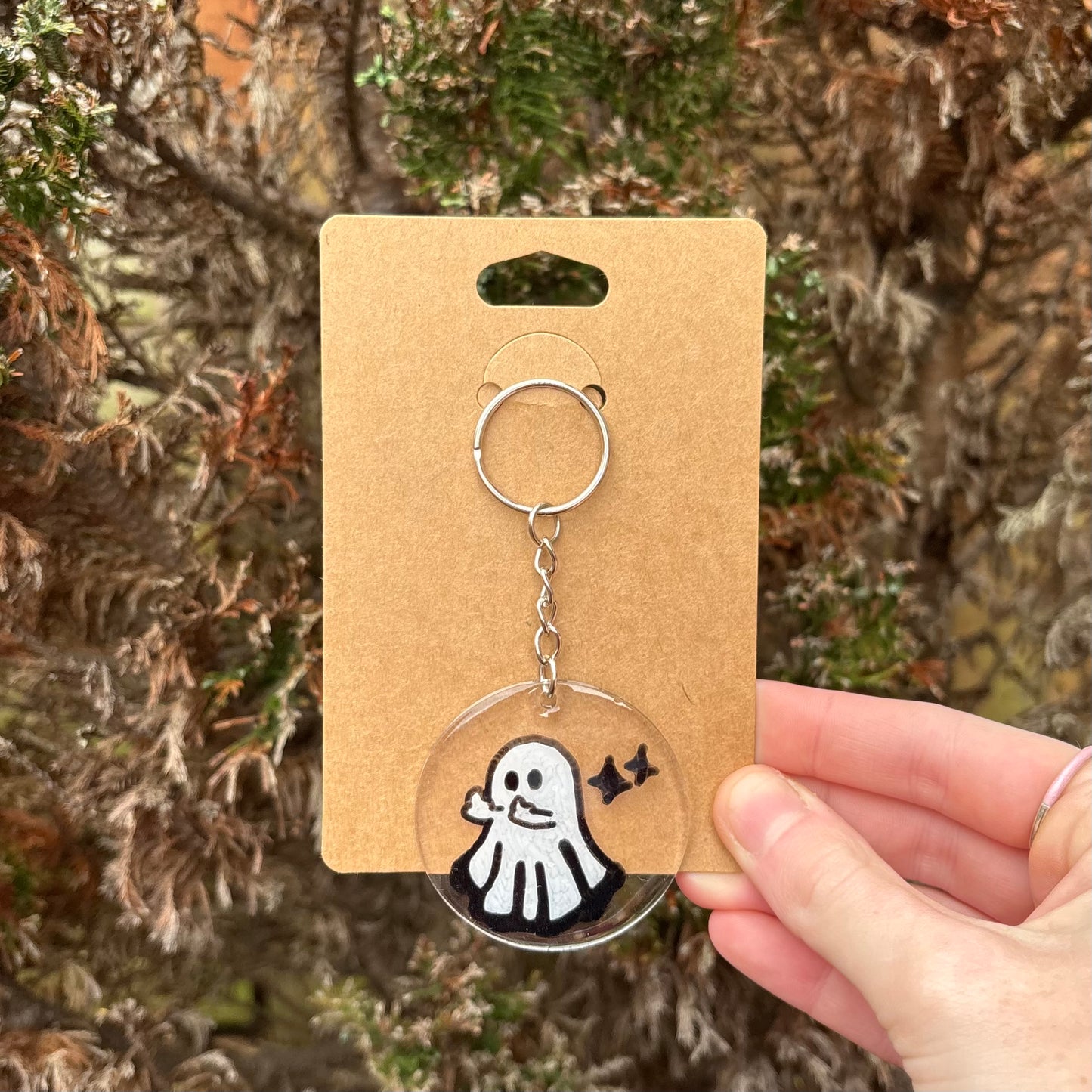 Middle Finger Ghost Keyring