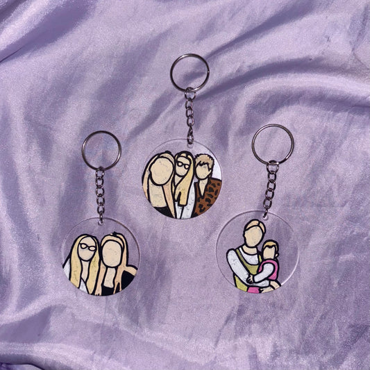 Custom Portrait Circle Keyring