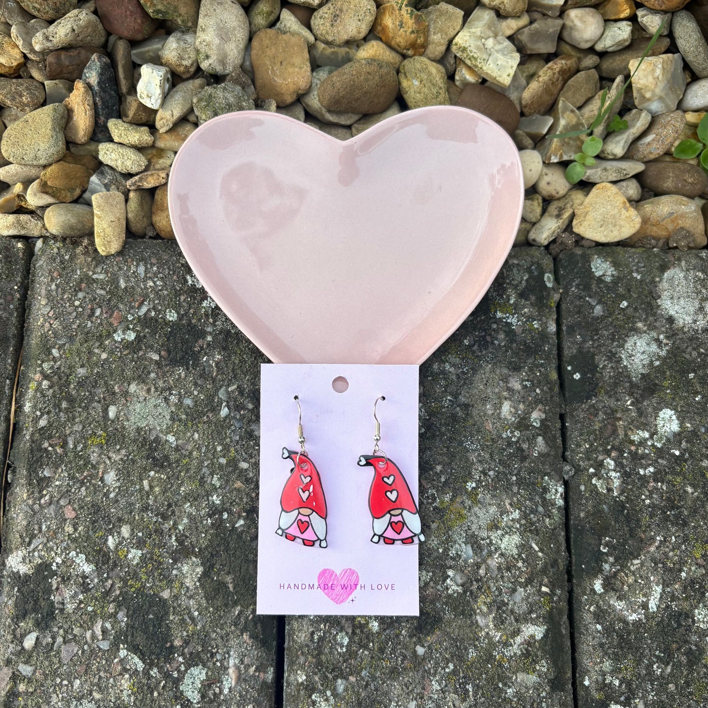 Valentines Gnome Earrings