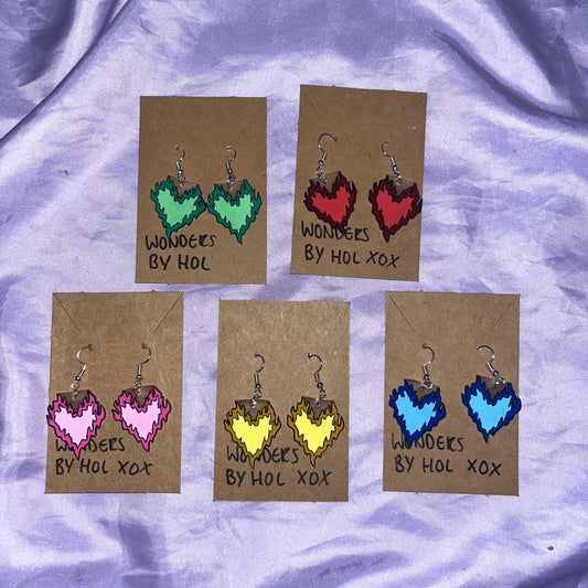 Fire Heart Earrings