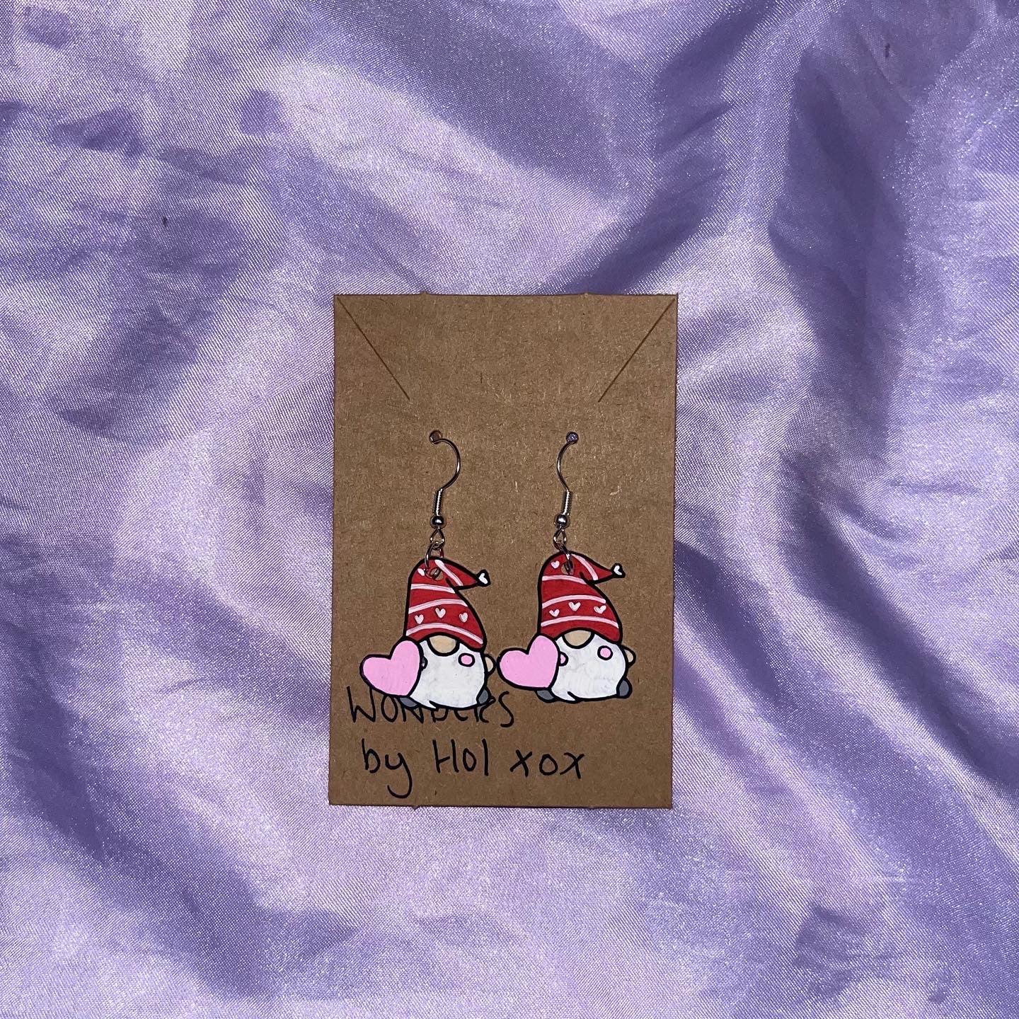 Valentines Gnome Earrings