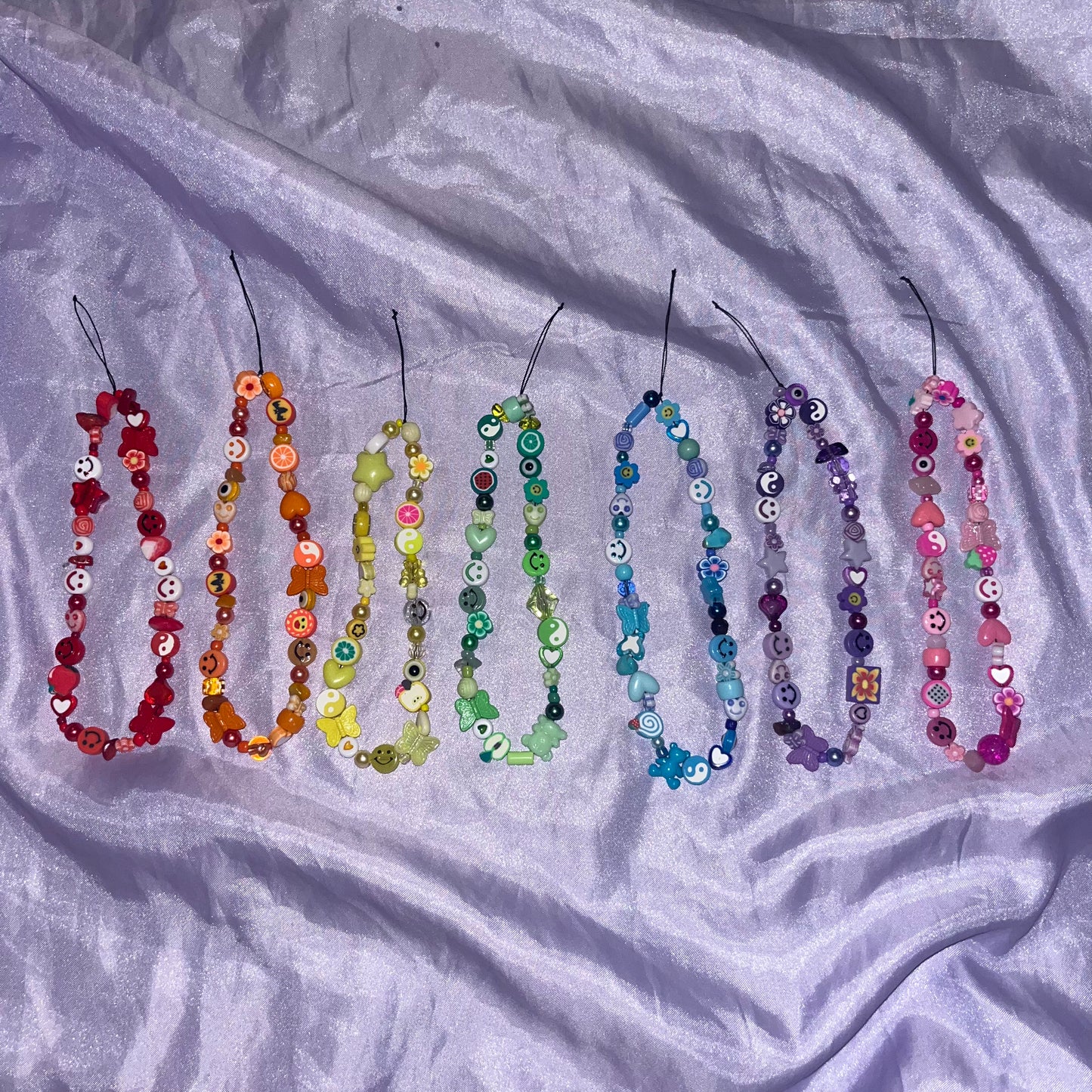 Rainbow Beaded Phone Charms