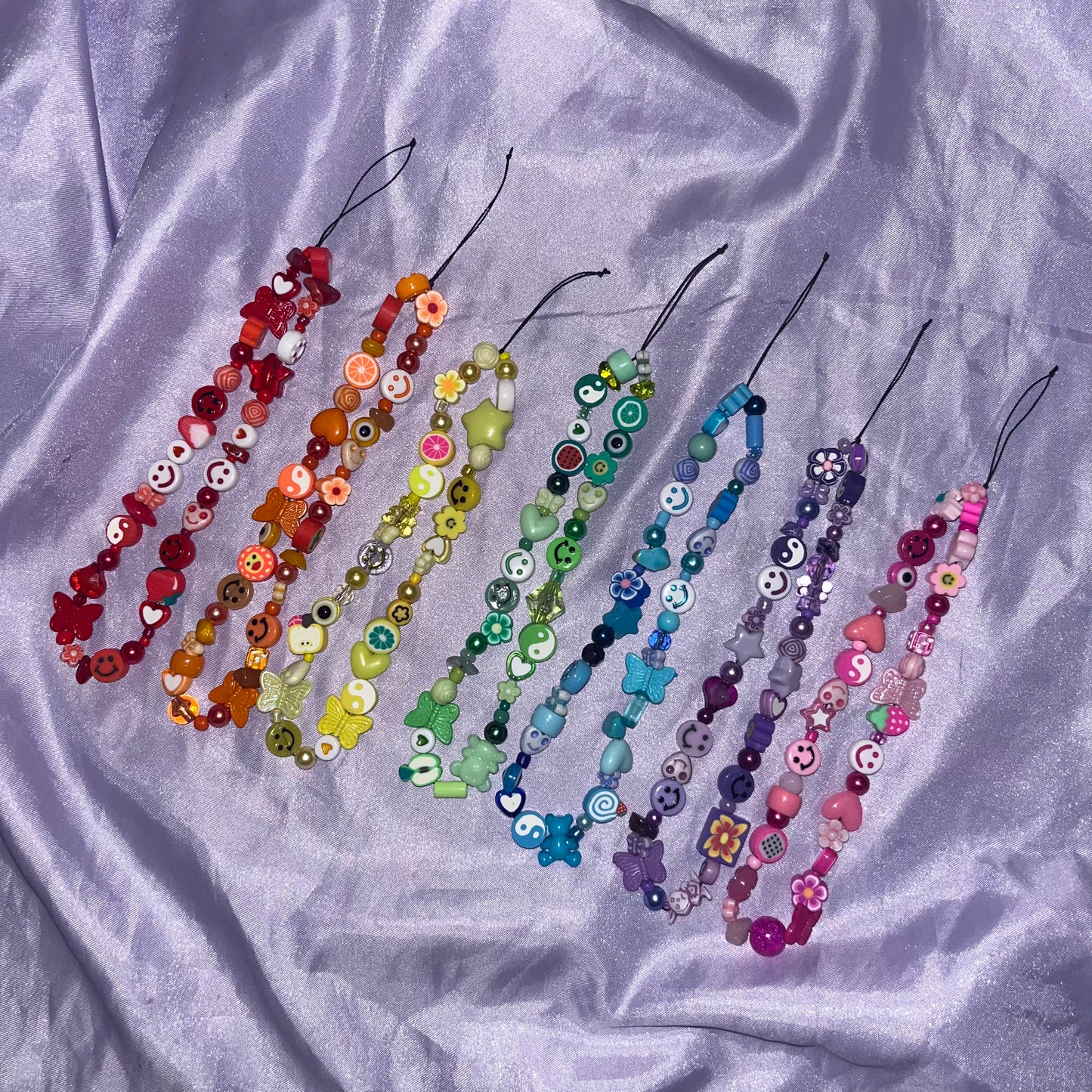 Rainbow Beaded Phone Charms