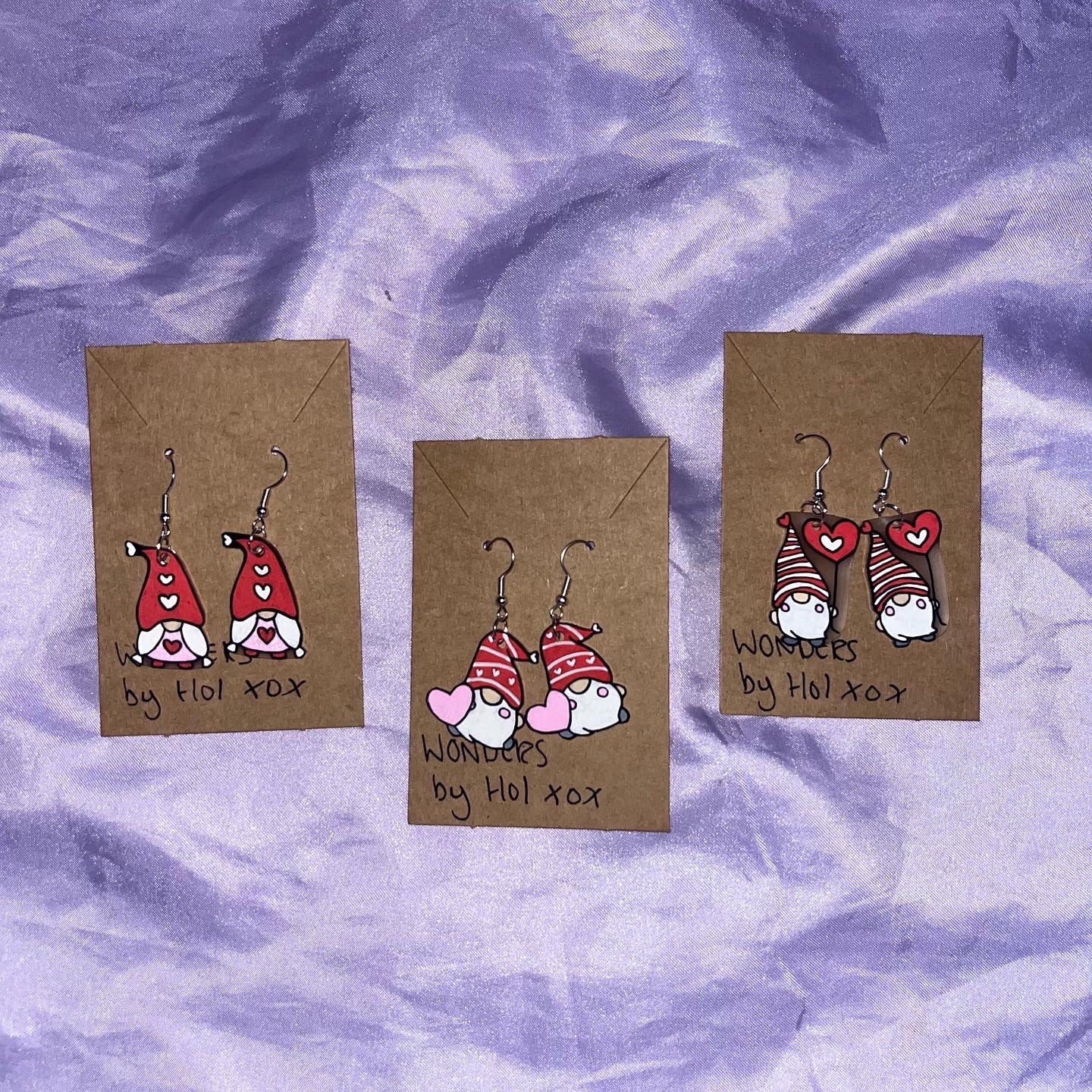 Valentines Gnome Earrings